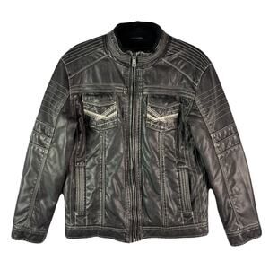 BKE "Garrison" Faux Leather Jacket w/ Fleece Liner Size Youth Boys XL 18-20